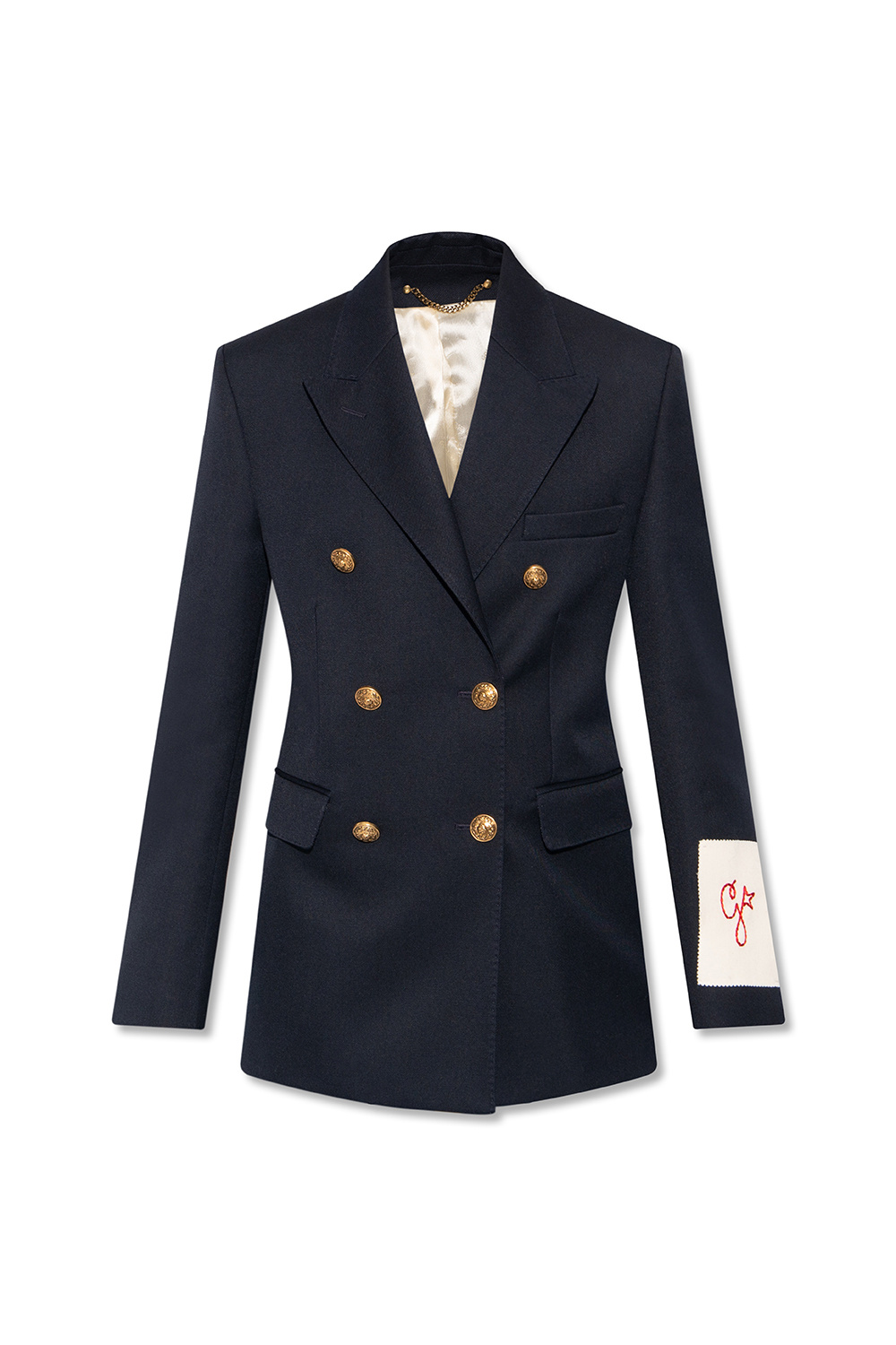 【関税込み】Golden Goose Double-breasted boyfriend jacket Golden Goose double-breasted Blazer | Blue | FARFETCH